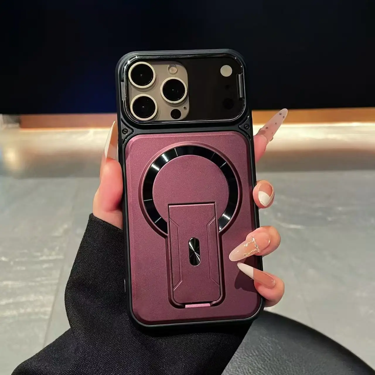 Camera Lens Protector - เคสเกราะแม่เหล็กแบบพับได้สำหรับ iPhone 16 15 14 Plus